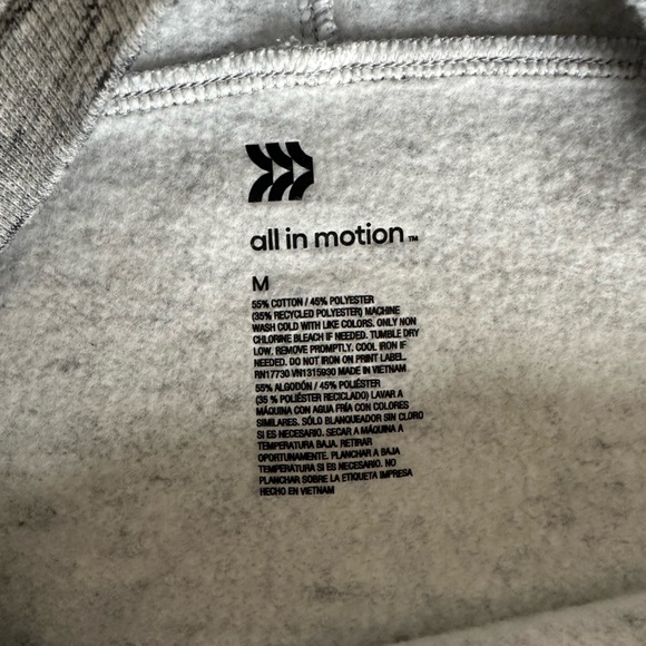 ALL IN MOTION NWOT - Men’s Cotton Fleece Crewneck Sweatshirt - Grey Heather Med - Picture 3 of 3